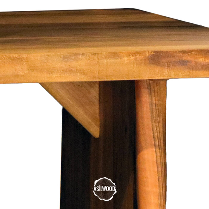 Pure Ceviz Masa - Doğal Ahşap & Kenar, Konik Ayak