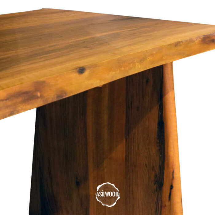 Pure Ceviz Masa - Doğal Ahşap & Kenar, Konik Ayak