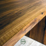 Pure Ceviz Masa - Doğal Ahşap & Kenar, Konik Ayak