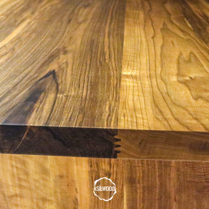 Pure Ceviz Masa - Doğal Ahşap & Kenar, Konik Ayak