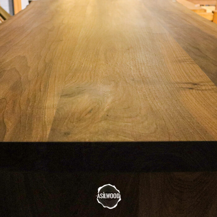 Pure Ceviz Masa - Doğal Ahşap & Kenar, Konik Ayak