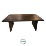 Pure Ceviz Masa - Doğal Ahşap, Oval Kenar, Konik Ayak