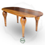 Masif Ceviz Oval Kenar Yemek Masası