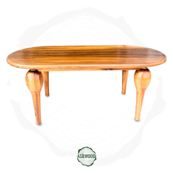 Masif Ceviz Oval Kenar Yemek Masası