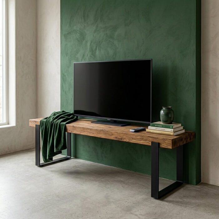 Masif Ladin Eskitme TV Ünitesi 180 cm Çikolata - Görsel 2