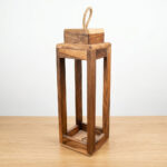 Halat Detaylı Masif Ceviz Kare Lambader