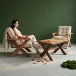 X Model Masif Ceviz 4 Parça Oturma Grubu [3+1+1+Masa] - Görsel 4